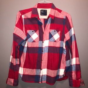American Eagle Plaid Button-Up